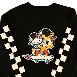 Tokidoki Hello Kitty Skater Unicorno Checkered Long Sleeve Tee Shirt Men’s L NWT